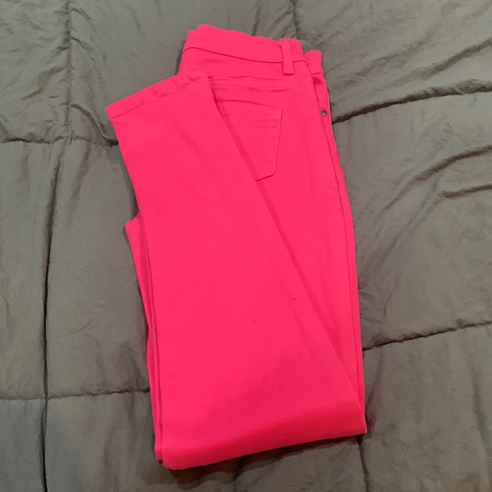 DG2 Diane Gilman - Pink denim jeans with zipper on legs - Size 2 - Picture 13 of 14